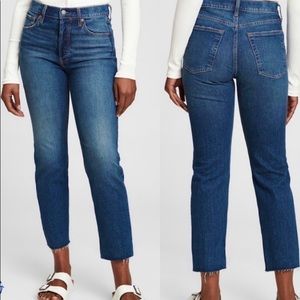 Gap - Cheeky Straight - Distressed Dark Indigo Jeans